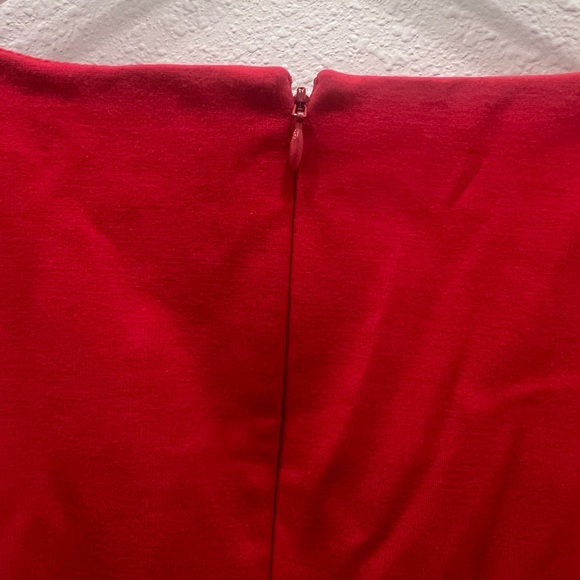 White House Black Market Red Asymmetrical Sheath Blouse - Picture 5 of 8